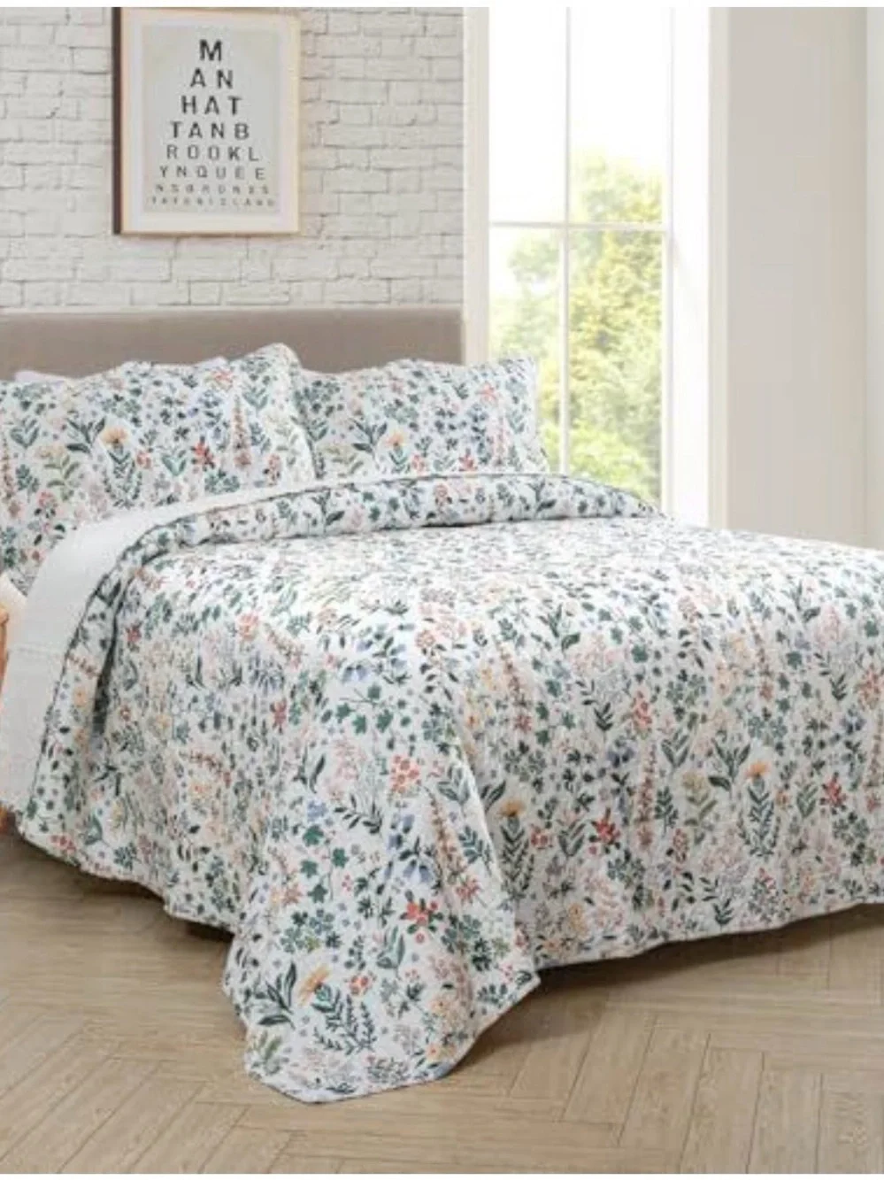 Floral Meadow Cotton Quilt Set in Multi-Color
